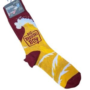 Blue Q Big Brewski Boy Socks Soft Combed Cotton Crew Socks Mens 7-12 Beer Drinks